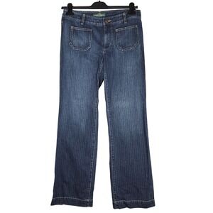 Lauren Ralph Lauren Womens 6 Blue Wide Leg Jeans Patch Pocket Nautical Anchor